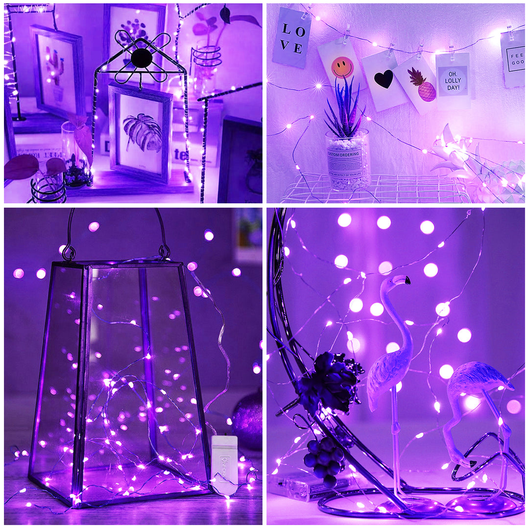 Onforu 6.5ft 3000K Purple Mini LED Fairy Lights